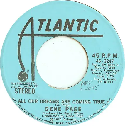 Gene Page - All Our Dreams Are Coming True