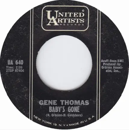 Gene Thomas - Baby's Gone