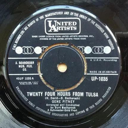 Gene Pitney - Twenty Four Hours from Tulsa