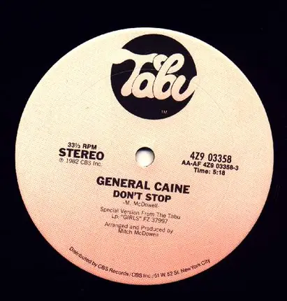 General Caine - Don't Stop / For Lovers Only