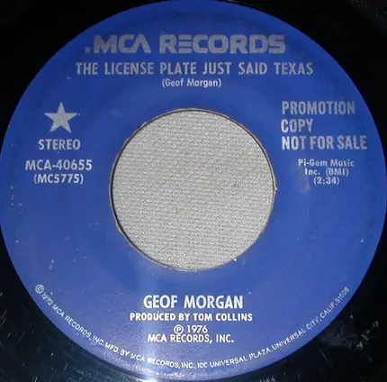 Geoffrey Morgan - The License Plate Just Said Texas