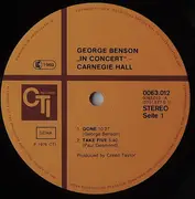 LP - George Benson - In Concert - Carnegie Hall - Gatefold
