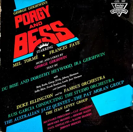 George Gershwin , Mel Tormé , Frances Faye With Betty Roché , George Kirby , Johnny Hartman , Salli - George Gershwin's Porgy And Bess