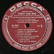 LP - George Gershwin / Todd Duncan , Anne Brown , Eva Jessye Choir , Alexander Smallens Conducting Decca - Porgy And Bess: Selections From George Gershwin's Folk Opera - Mono
