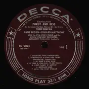 LP - George Gershwin / Todd Duncan , Anne Brown , Eva Jessye Choir , Alexander Smallens , Decca Symphony - Porgy And Bess: Selections From George Gershwin's Folk Opera - Gloversville Pressing