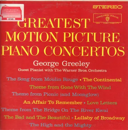 George Greeley , The Warner Bros. Studio Orchestra - Greatest Motion Picture Piano Concertos
