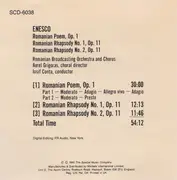CD - George Enescu - Romanian Rhapsodies 1 & 2 / Romanian Poem