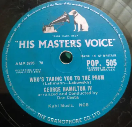 George Hamilton IV - Who's Taking You To The Prom / I Know Where I'm Goin'