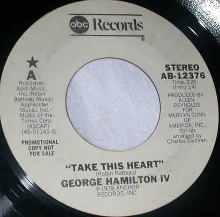 George Hamilton IV - Take This Heart