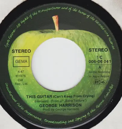 George Harrison - This Guitar (Can't Keep From Crying)