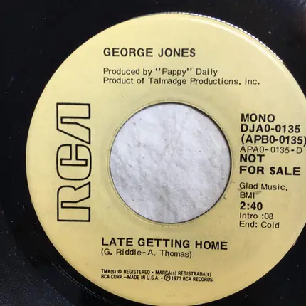 George Jones - For Better Or For Worse (But Not For Long) / Late Getting Home