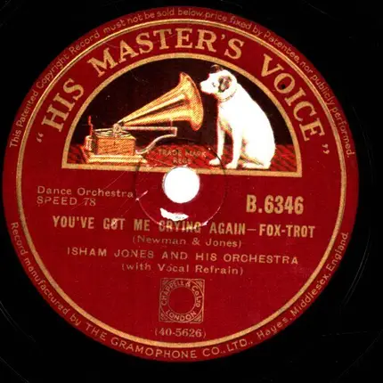 George Olsen And His Orchestra / Isham Jones Orchestra - You Are Too Beautiful / You've Got Me Crying Again