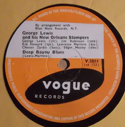 George Lewis And His New Orleans Stompers - Climax Rag