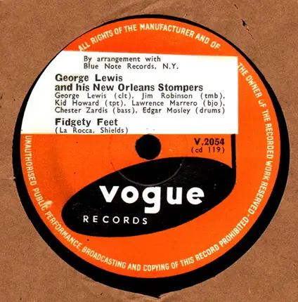 George Lewis And His New Orleans Stompers - Dauphine Street Blues / Fidgety Feet