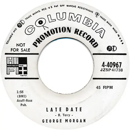 George Morgan - Late Date / My House Is Divided