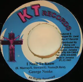 george nooks - I Need To Know / Reggae For Sure