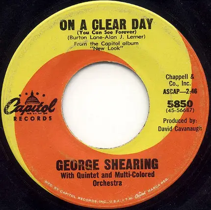 George Shearing With The George Shearing Quintet And Multi-Colored Orchestra - Call Me