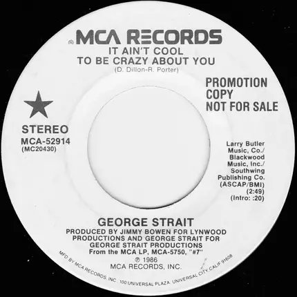 George Strait - It Ain't Cool To Be Crazy About You