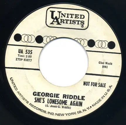 George Riddle - She's Lonesome Again
