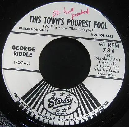 George Riddle - This Town's Poorest Fool