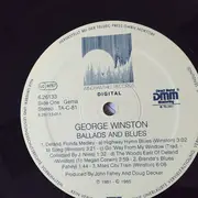 LP - George Winston - Ballads And Blues 1972 - Piano Solos