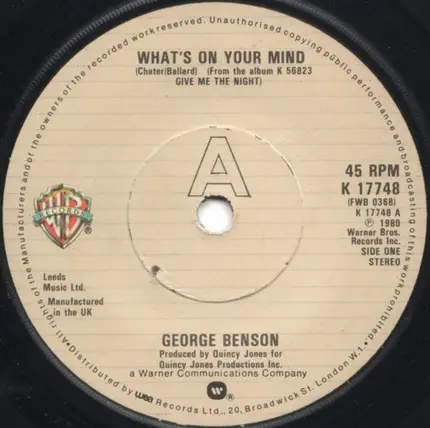 George Benson - What's On Your Mind