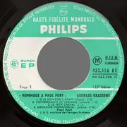 7inch Vinyl Single - Georges Brassens - Hommage À Paul Fort