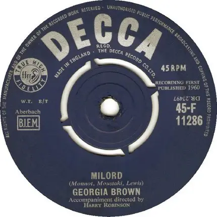 Georgia Brown - Milord