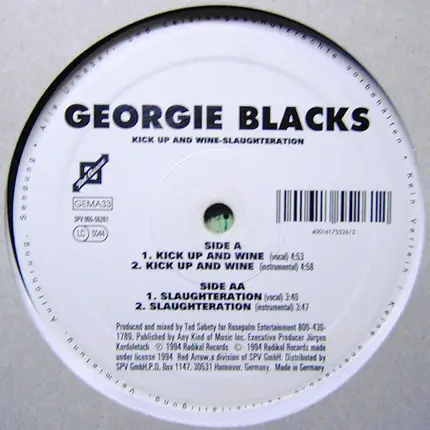 Georgie Blacks - Kick Up And Wine / Slaughteration
