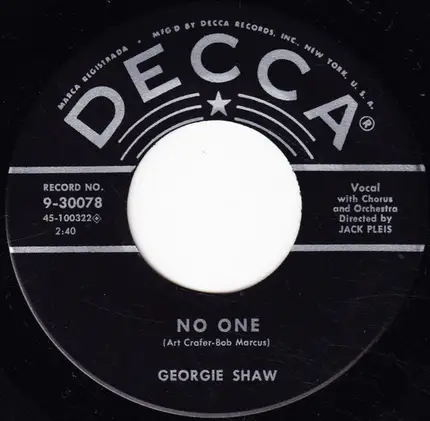 Georgie Shaw - No One / A Faded Summer Love