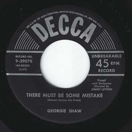 Georgie Shaw - There Must Be Some Mistake / A Fool In The Ways Of Love