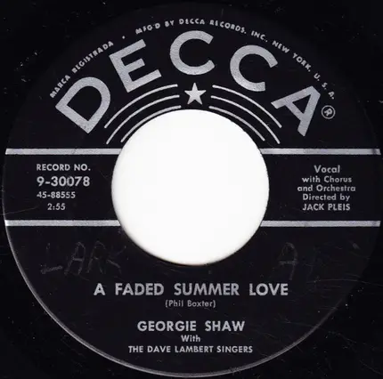 Georgie Shaw - No One / A Faded Summer Love