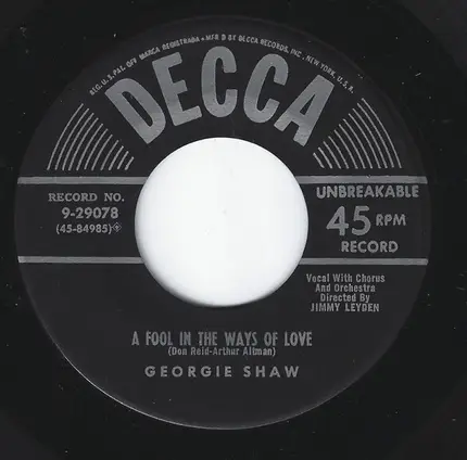 Georgie Shaw - There Must Be Some Mistake / A Fool In The Ways Of Love