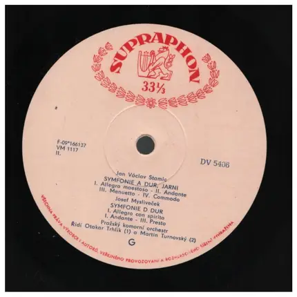 Georg Anton Benda / František Václav Míča / Jan Václav Antonín Stamic / Josef Mysliveček - Benda - Míča - Stamic - Mysliveček