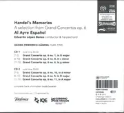 Double CD - Händel  (Eduardo López Banzo) - Handel's Memories (A Selection From Grand Concertos op. 6)