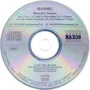 CD - Händel - Recorder Sonatas, Op. 1, Nos. 2, 4, 7 And 11 / Fitzwilliam Sonata No. 2