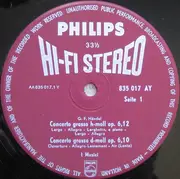 LP - Georg Friedrich Händel , I Musici - 3 Concerti Grossi Op. 6