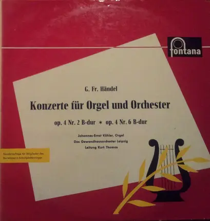 Händel - Konzerte Für Orgel Und Orchester (Op. 4 Nr. 2 B-dur ✱ Op. 4 Nr. 6 B-dur)