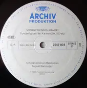 LP - Georg Friedrich Händel , Schola Cantorum Basiliensis , August Wenzinger - 4 Concerti Grossi Op. 6