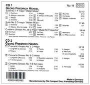 Double CD - Händel - Water Music / Music For Fireworks / Concerti Grossi Nos. 5-7