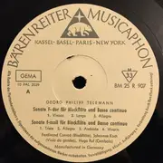 10'' - Telemann - Der Getreue Musikmeister - Vier Sonaten Für Blockflöte Und Basso Continuo