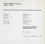 Double LP - Telemann - Sämtliche Sonaten Für Blockflöte Und Orgel