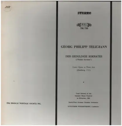 Georg Philipp Telemann - Der Geduldige Sokrates ('Patient Socrates')