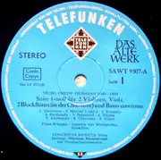 LP - Telemann - Suite f-moll • Blockflötensuite a-moll - Gatefold