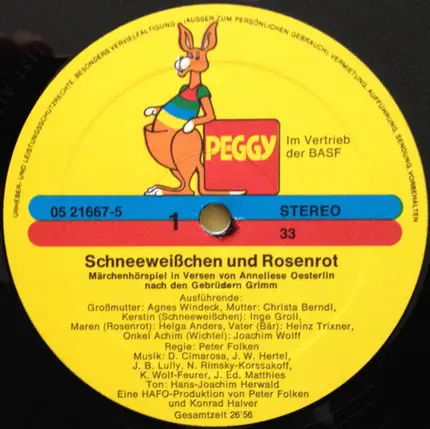 Gebrüder Grimm , Anneliese Oesterlin , Käthe Wolf-Feurer - Schneeweisschen und Rosenrot / Rapunzel