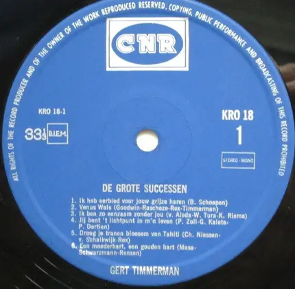 Gert Timmerman - De Grote Successen