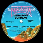 12inch Vinyl Single - Geraldine Cordeau - Don't Want To Find Out