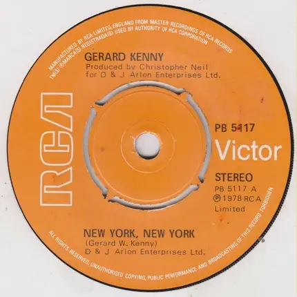 Gerard Kenny - New York, New York