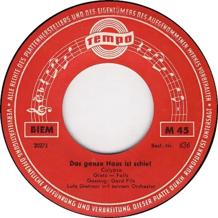 Gerd Fitz / Lutz Dietmar Mit Seinem Orchester - Mamitschka / Das Ganze Haus Ist Schief