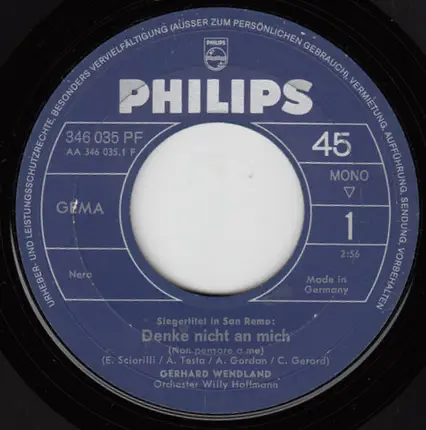 Gerhard Wendland - Denke Nicht An Mich
